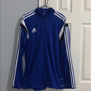 blue adidas zip up